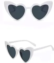 Beyaz Renk Kalp Şekilli Parti Gözlüğü
