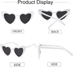 Beyaz Renk Kalp Şekilli Parti Gözlüğü