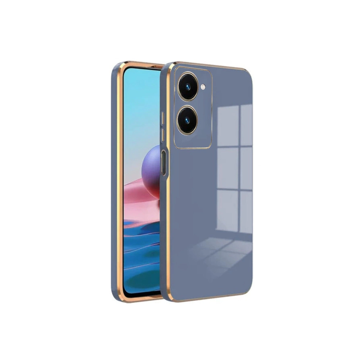 Vivo Y18 Kılıf Volet Silikon - Mavi