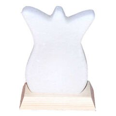 Lale Şekilli Doğal Kaya Tuzu Lambası Kablolu Ampullü Beyaz 1-2 Kg
