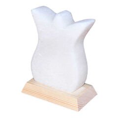 Lale Şekilli Doğal Kaya Tuzu Lambası Kablolu Ampullü Beyaz 1-2 Kg