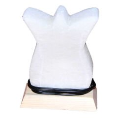 Lale Şekilli Doğal Kaya Tuzu Lambası Kablolu Ampullü Beyaz 1-2 Kg