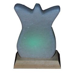 Lale Şekilli Doğal Kaya Tuzu Lambası Kablolu Ampullü Beyaz 1-2 Kg