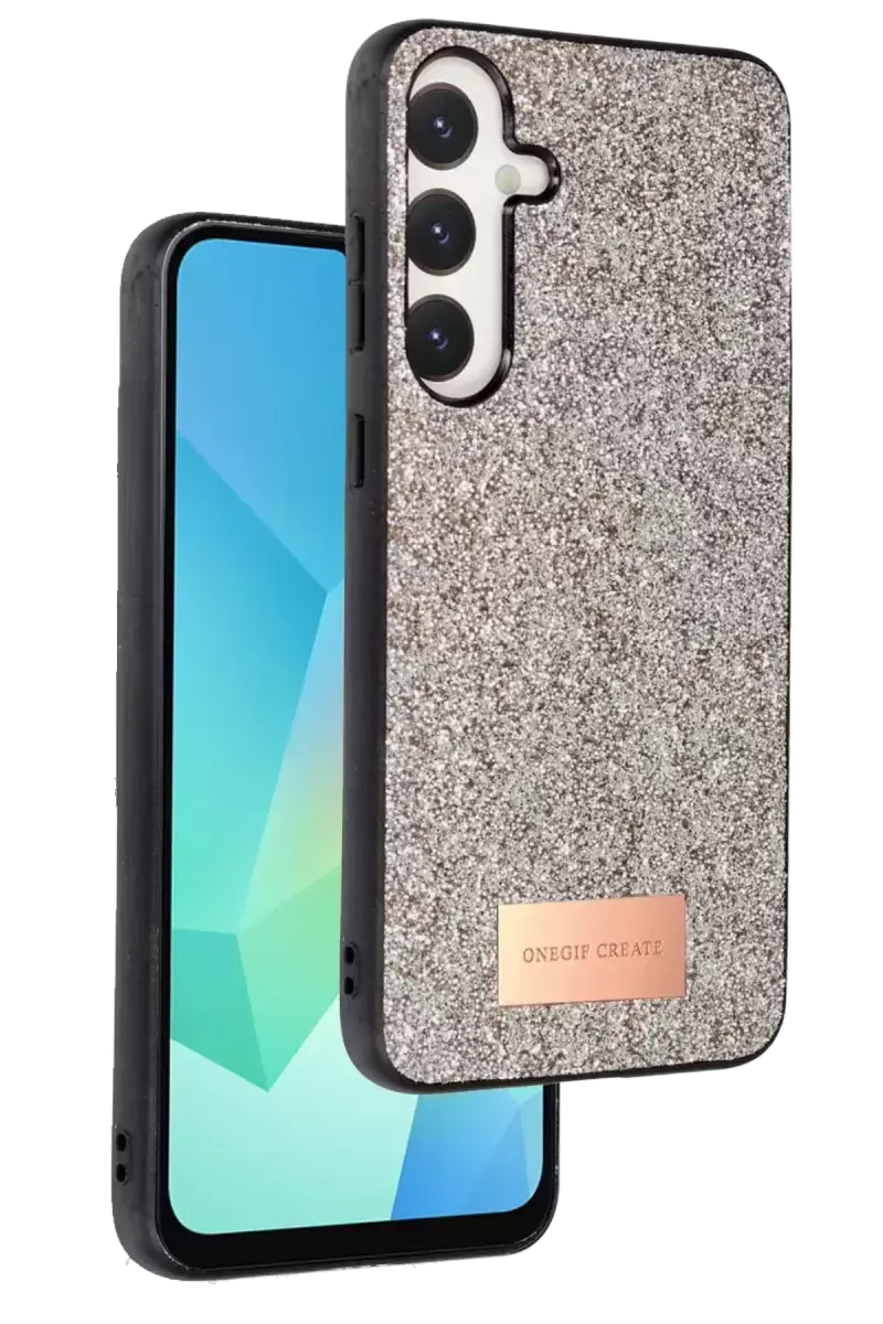 Onegif Samsung Galaxy A36 Bright Simli Kapak - Gold