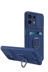 Newface Xiaomi Redmi Note 13 4g Kılıf Zuma Kartvizitli Yüzüklü Silikon - Lacivert