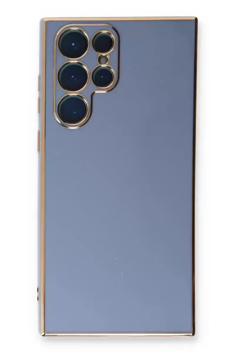 Newface Samsung Galaxy S22 Ultra Kılıf Volet Silikon - Mavi