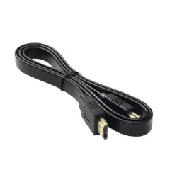Powermaster Hk-25508 Düz Siyah 1.5 Metre Flat Yassı Gold Uçlu 19 Pin Hdmı Kablo