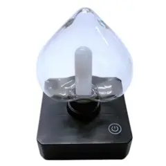 Ledx YQx-anl95-b03 Amber Renkli Alev Efektli Dokunmatik Masa Lambası 800mah Şarjlı (şeffaf Kalpli)