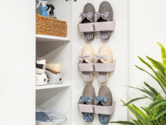 Banyo Terlik Tutucu - Kapı Arkası Pratik Raf - Terlik Tutucu Gri