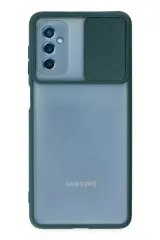 Newface Samsung Galaxy M52 5g Kılıf Palm Buzlu Kamera Sürgülü Silikon - Yeşil