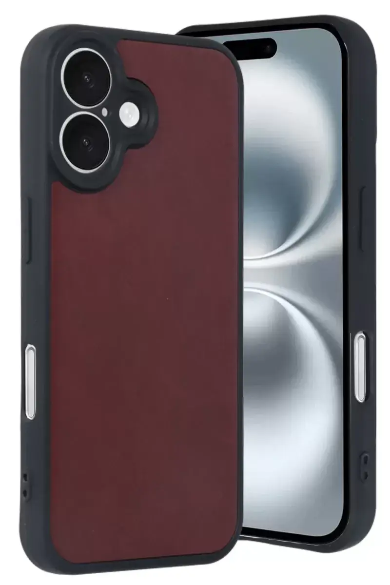 Newface Apple İphone 16 Kılıf Aras Deri Kapak - Bordo