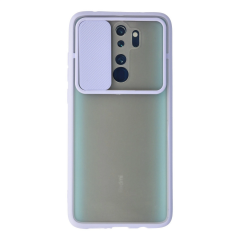 Xiaomi Redmi Note 8 Pro Kılıf Palm Buzlu Kamera Sürgülü Silikon - Lila