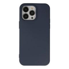 İphone 15 Pro Kılıf Nano İçi Kadife Silikon - Lacivert