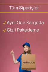 Pembe Kalp Desenli Siyah Saten Gecelik