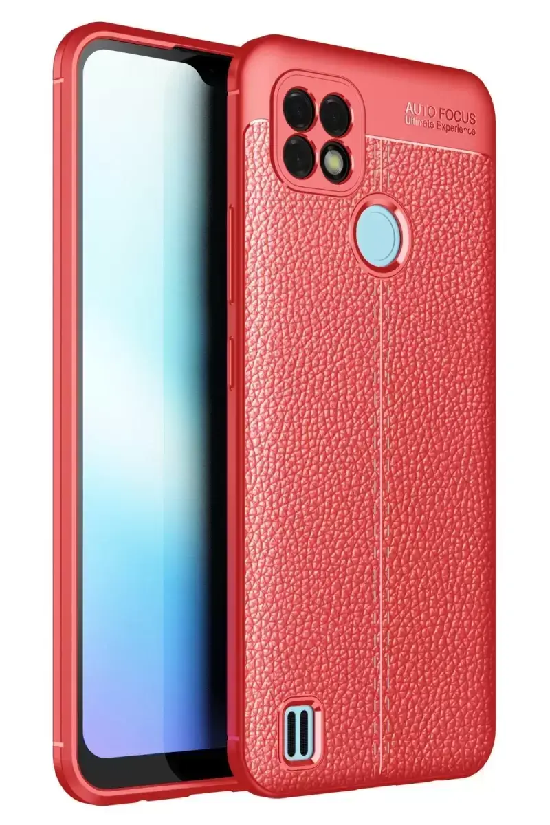 Newface Realme C21 Kılıf Auto Focus Kapak - Kırmızı