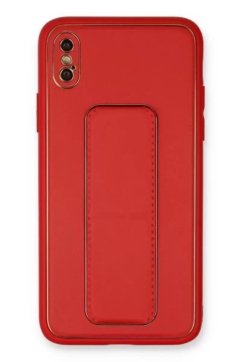 Newface İphone Xs Max Kılıf Coco Deri Standlı Kapak - Kırmızı