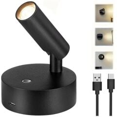 Ledx Al-xyd05 Çok Fonksiyonlu Dokunmatik Şarjlı 1200mah Duvar Aplik 3000k-4000k-6500k Type-c Şarj Girişli