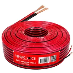 Magicvoice Mv-29560 2x2.50mm Siyah Kırmızı 100 Metre Cca Hoparlör Ses Kablosu