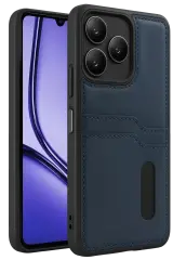 Newface Realme Note 50 4g Kılıf Sara Kartvizitli Deri Kılıf - Lacivert