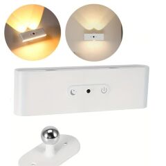 Ledx Sk-bd188f Çift Yönlü Hareket Sensörlü Dekoratif Şarjlı Duvar Aplik 2 Mercekli 15 Smd Ledli 3000k-4000k-6500k