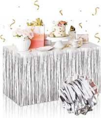 Gümüş Metalize Masa Eteği 275x75 Cm – Kendinden Yapışkanlı