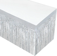Gümüş Metalize Masa Eteği 275x75 Cm – Kendinden Yapışkanlı
