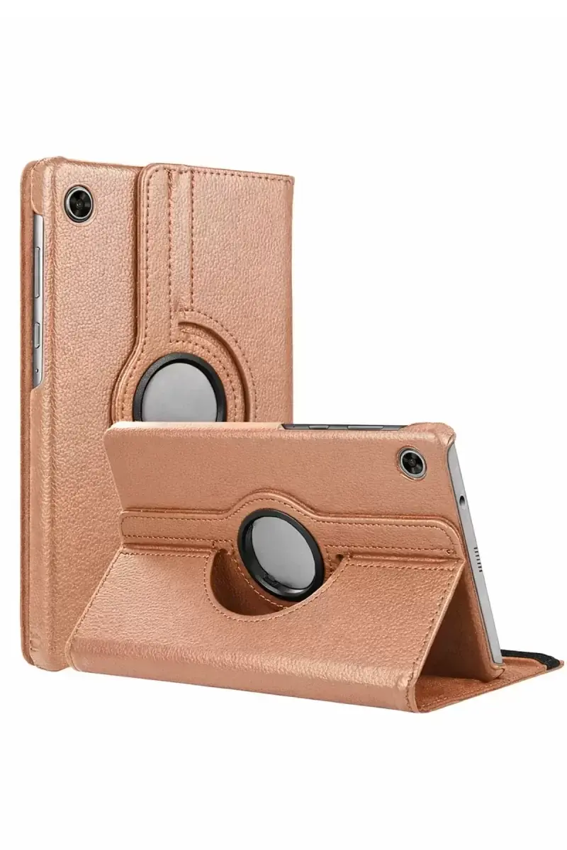 Newface Samsung Galaxy Tab A11 360 Tablet Deri Kılıf - Rose Gold