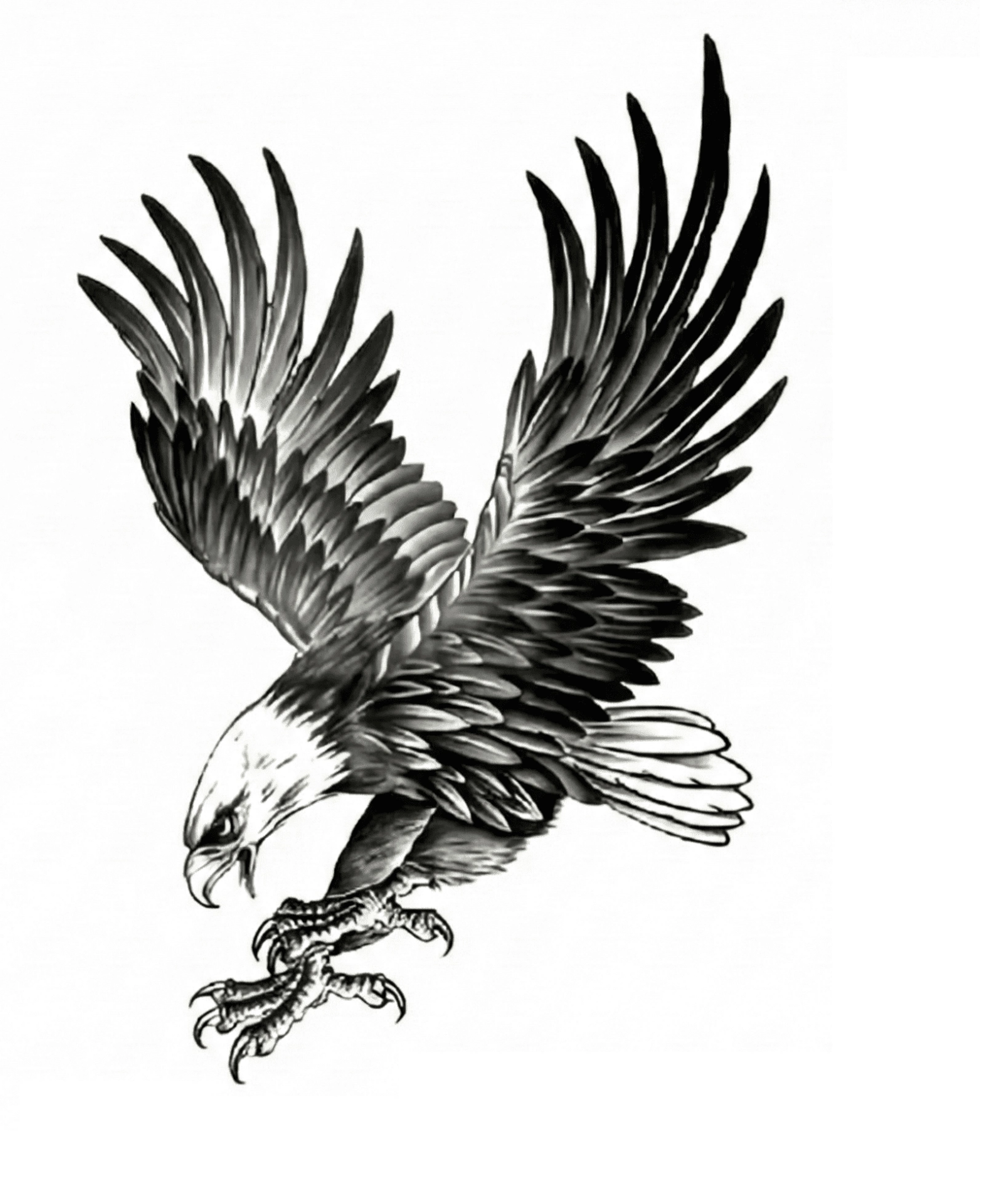 Kartal Geçici Dövme Şablonu Büyük Boy