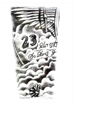 Bulutlar Melek Kanatları Geçici Dövme Şablonu Büyük Boy