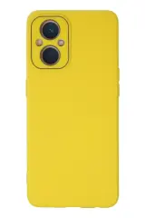 Newface Oppo Reno 7 Lite Kılıf Lansman Glass Kapak - Sarı