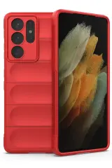 Newface Samsung Galaxy S21 Ultra Kılıf Optimum Silikon - Kırmızı