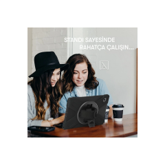 Samsung Galaxy Tab A11 Plus Kılıf Amazing Tablet Kapak - Siyah