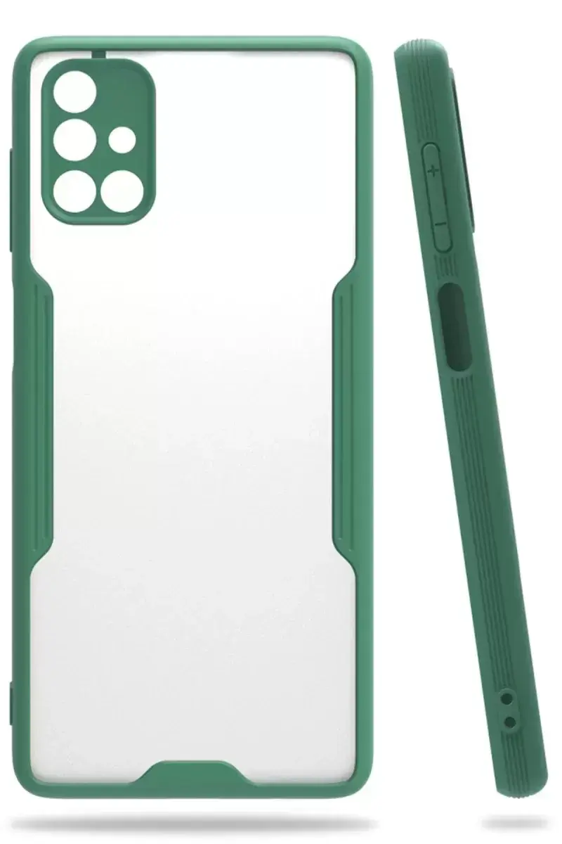 Newface Samsung Galaxy M51 Kılıf Platin Silikon - Yeşil