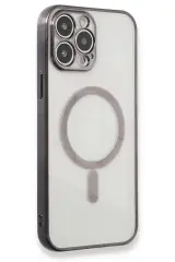 Newface İphone 13 Pro Max Kılıf Magneticsafe Lazer Silikon - Siyah