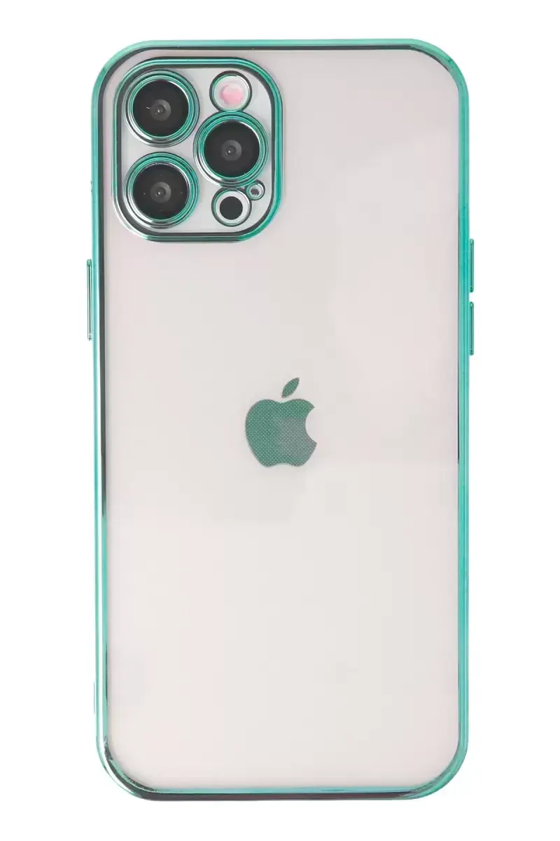 Newface İphone 12 Pro Max Kılıf Razer Lensli Silikon - Yeşil