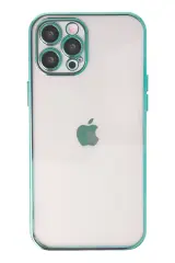 Newface İphone 12 Pro Max Kılıf Razer Lensli Silikon - Yeşil
