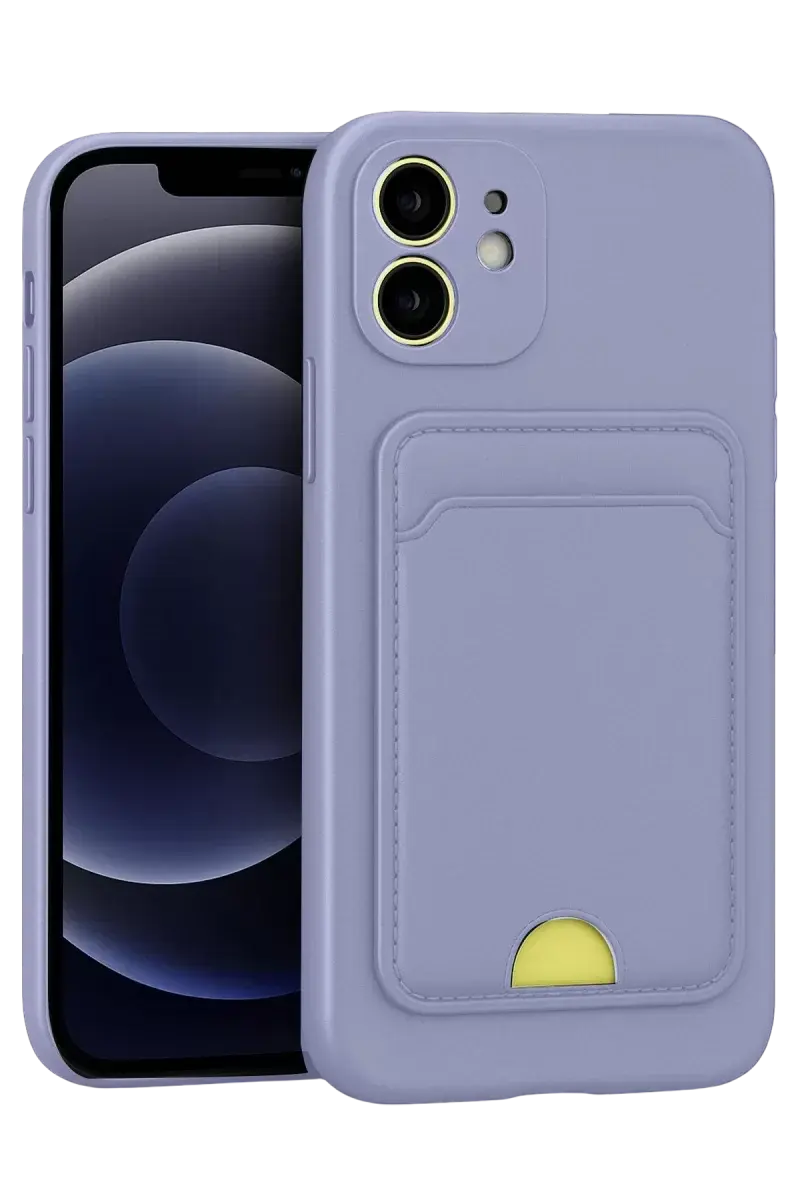 Newface İphone 11 Kılıf Kelvin Kartvizitli Silikon - Lila
