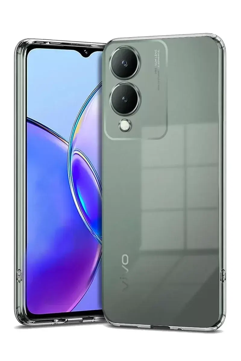 Newface Vivo Y17s Kılıf Lüx Şeffaf Silikon