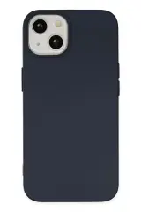 Newface Apple İphone 14 Kılıf Nano İçi Kadife Silikon - Lacivert