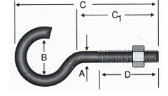 Açık Metrik Kanca M4 - 100 Adet