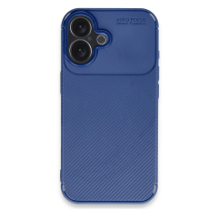 İphone 16 Plus Kılıf Auto Focus Karbon Kapak - Lacivert