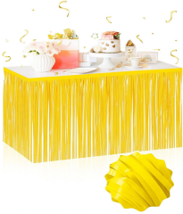 Kendinden Yapışkanlı Makaron Sarı Püsküllü Masa Eteği – 75 X 275 Cm Parti Süslemesi