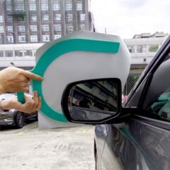 U Yan Ayna Kavisli Bölgeler İçin Folyo Kaplama ve Uygulama Aparatı Yeşil 40x38cm