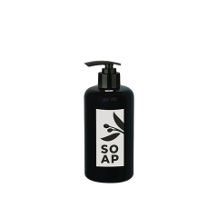Sıvı Sabunluk Yuvarlak Plastik Pompalı 500 Ml - Siyah