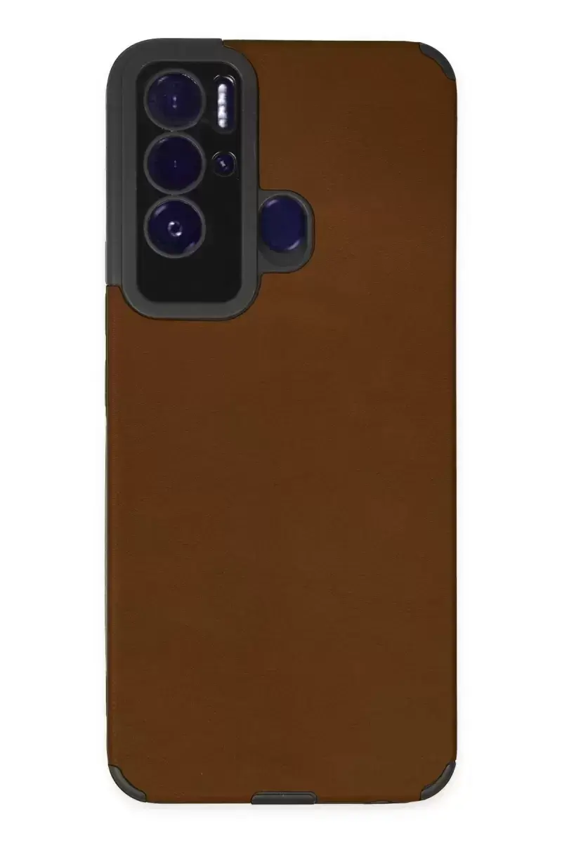 Newface Tecno Pova Neo Kılıf Loop Deri Silikon - Kahverengi