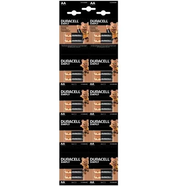 Duracell Alkalin 1.5 Volt Aa 20’li Kalem Pil Lr6/mn150
