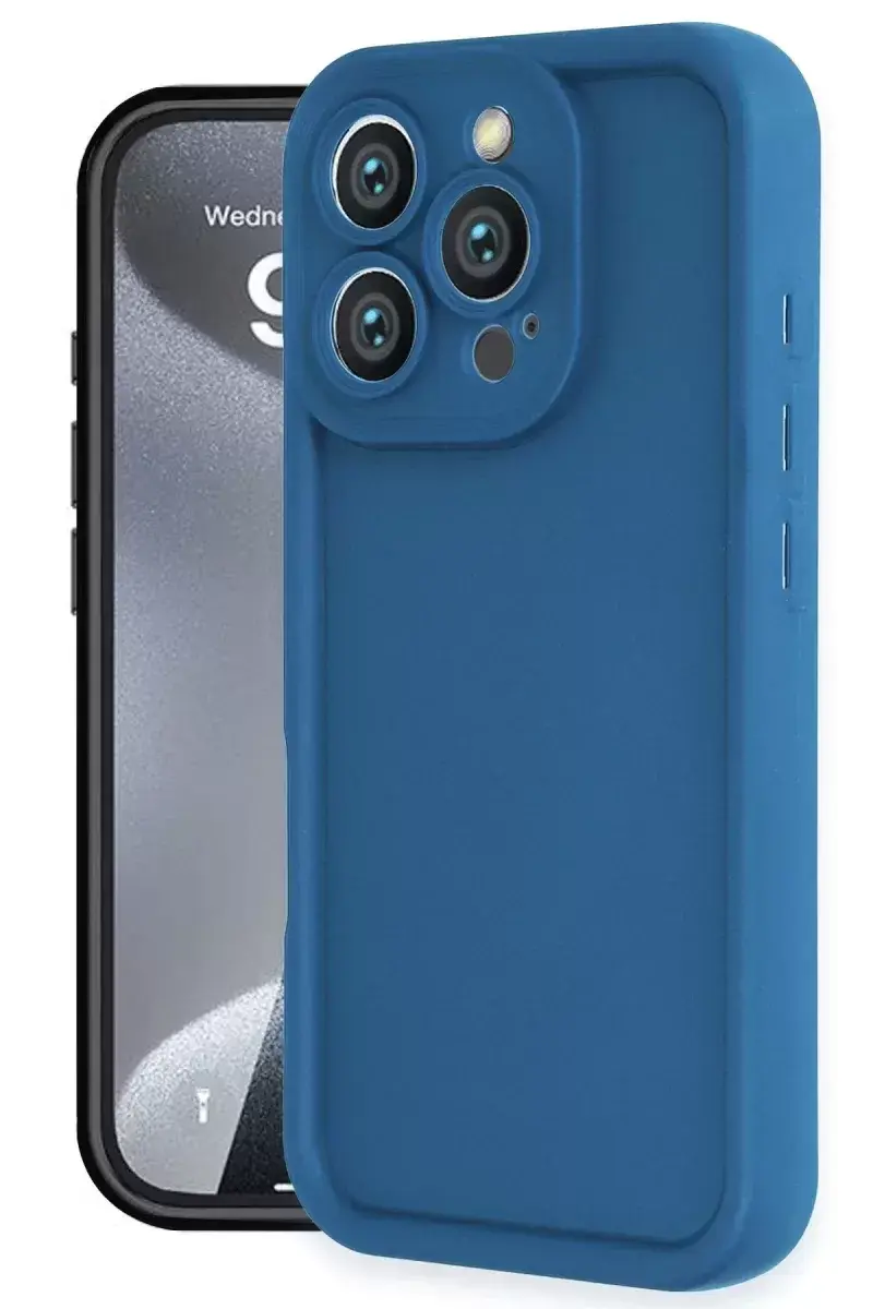 Newface İphone 16 Pro Kılıf Viera Silikon - Mavi