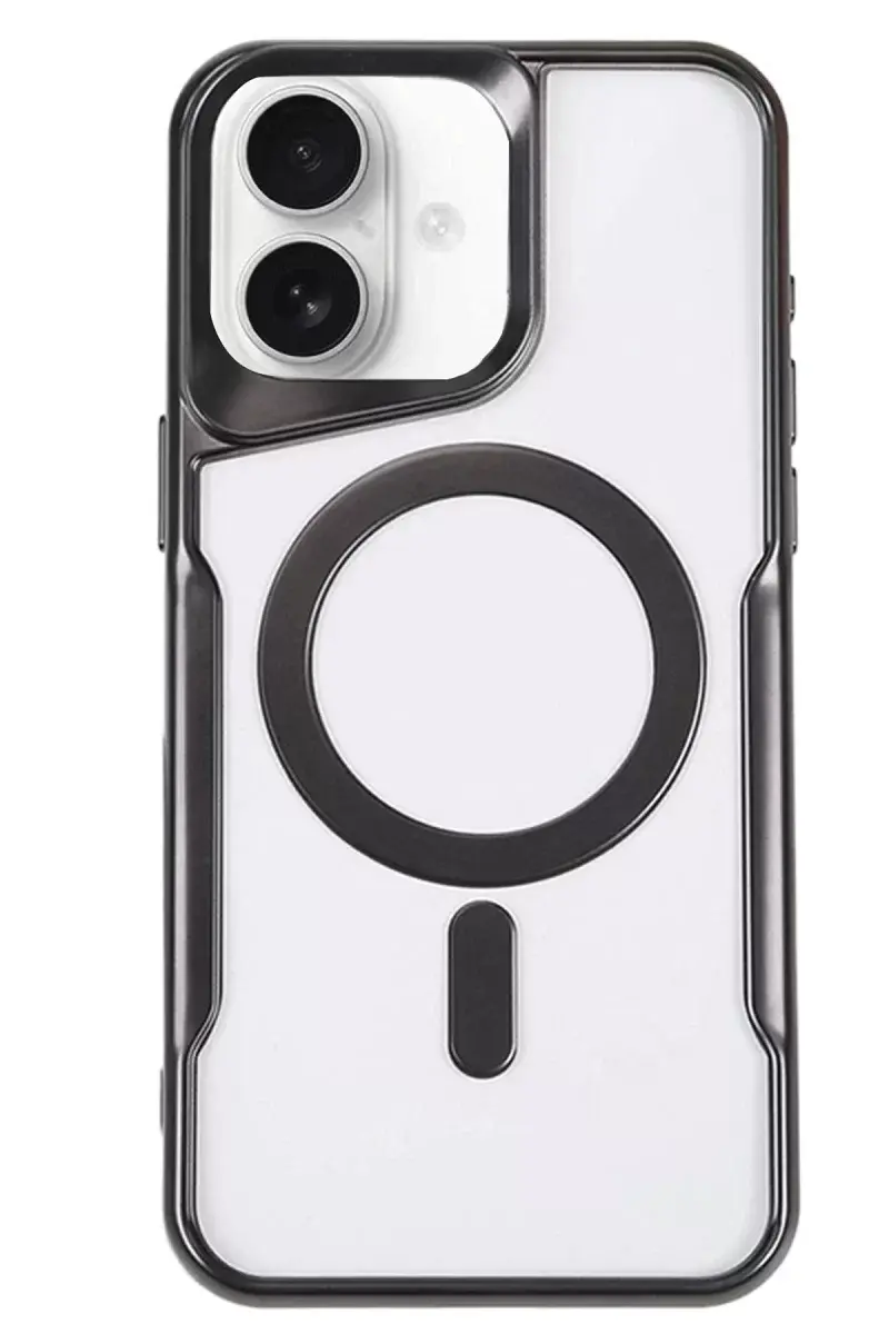 Newface İphone 16 Plus Kılıf Boyi Magsafe Silikon Kapak - Siyah