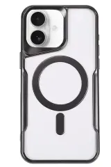 Newface İphone 16 Plus Kılıf Boyi Magsafe Silikon Kapak - Siyah