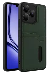 Newface Realme Note 50 4g Kılıf Sara Kartvizitli Deri Kılıf - Koyu Yeşil